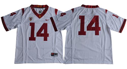 Trojans #14 White Limited Stitched NCAA Jersey