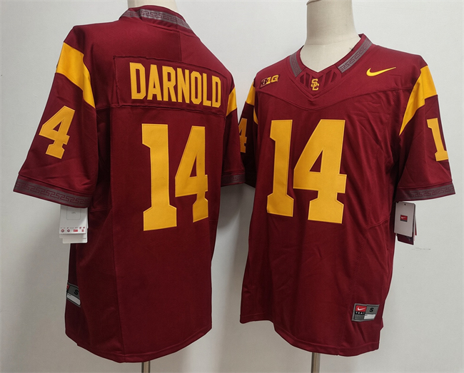 Men's USC Trojans #14 Sam Darnold 2025 F.U.S.E. Red Stitched Jersey