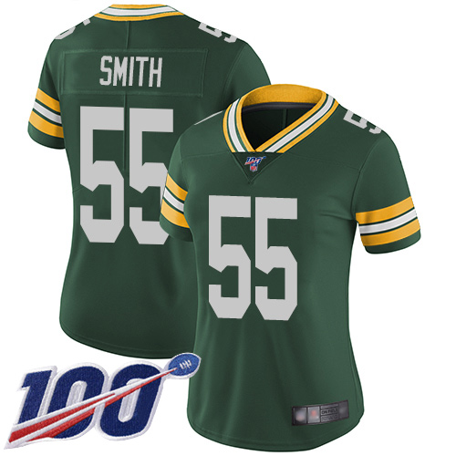 Packers #55 Za'Darius Smith Green Team Color Women's Stitched Football 100th Season Vapor Limited Jersey Packers #55 Za'Darius Smith Green Team Color Women's Stitched Football 100th Season Vapor Limited Jersey