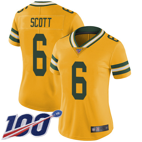 Packers #6 JK Scott Gold Women's Stitched Football Limited Inverted Legend 100th Season Jersey Packers #6 JK Scott Gold Women's Stitched Football Limited Inverted Legend 100th Season Jersey