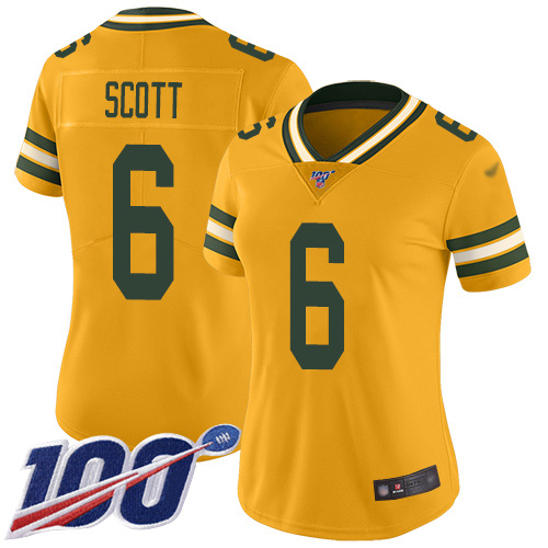 Packers #6 JK Scott Yellow Women's Stitched Football Limited Rush 100th Season Jersey Packers #6 JK Scott Yellow Women's Stitched Football Limited Rush 100th Season Jersey