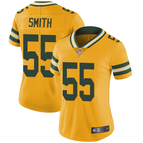 Packers #55 Za'Darius Smith Yellow Women's Stitched Football Limited Rush Jersey Packers #55 Za'Darius Smith Yellow Women's Stitched Football Limited Rush Jersey
