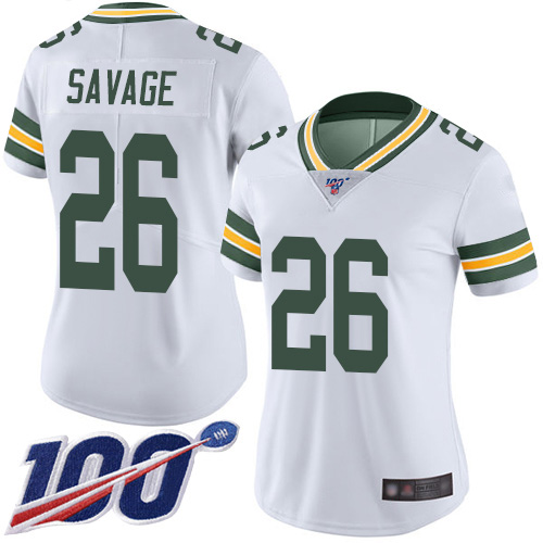 Packers #26 Darnell Savage White Women's Stitched Football 100th Season Vapor Limited Jersey Packers #26 Darnell Savage White Women's Stitched Football 100th Season Vapor Limited Jersey