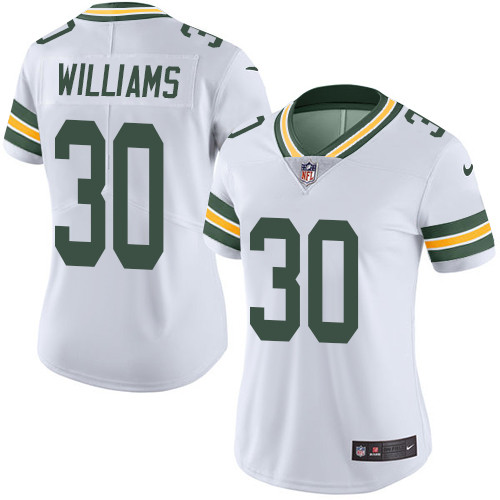 Nike Packers #30 Jamaal Williams White Women's Stitched NFL Vapor Untouchable Limited Jersey Nike Packers #30 Jamaal Williams White Women's Stitched NFL Vapor Untouchable Limited Jersey
