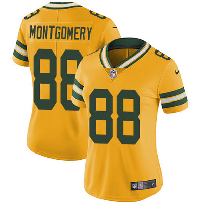 Nike Packers #88 Ty Montgomery Yellow Women's Stitched NFL Limited Rush Jersey Nike Packers #88 Ty Montgomery Yellow Women's Stitched NFL Limited Rush Jersey
