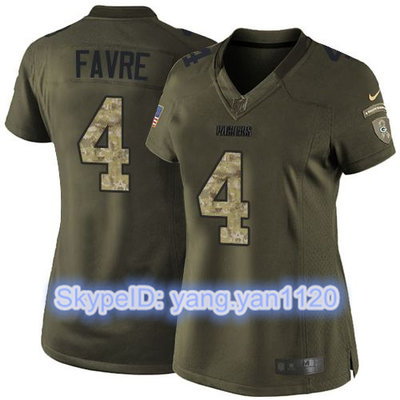 Nike Packers #4 Brett Favre Green Women's Stitched NFL Limited Salute to Service Jersey Nike Packers #4 Brett Favre Green Women's Stitched NFL Limited Salute to Service Jersey