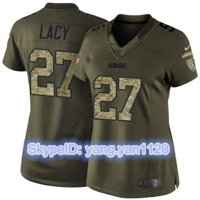 Nike Packers #27 Eddie Lacy Green Women's Stitched NFL Limited Salute to Service Jersey Nike Packers #27 Eddie Lacy Green Women's Stitched NFL Limited Salute to Service Jersey