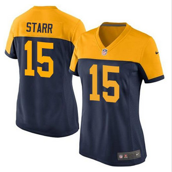 Women New Green Bay Packers #15 Bart Starr Navy Blue Alternate Stitched NFL New Elite Jersey Women New Green Bay Packers #15 Bart Starr Navy Blue Alternate Stitched NFL New Elite Jersey