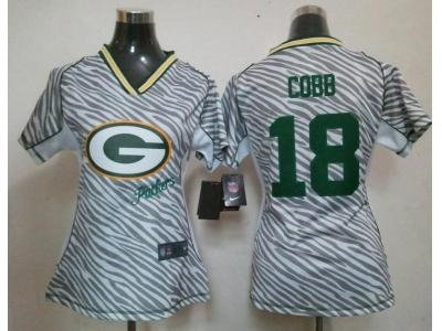 NEW Womens Green Bay Packers #18 Randall Cobb jerseys(fem fan zebra) NEW Womens Green Bay Packers #18 Randall Cobb jerseys(fem fan zebra)