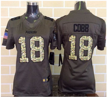 Women Nike Packers #18 Randall Cobb Green Stitched NFL Limited Salute to Service Jersey Women Nike Packers #18 Randall Cobb Green Stitched NFL Limited Salute to Service Jersey