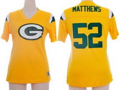 Women NEW Green Bay Packers 52 Clay Matthews Yellow FEM FAN Field Flirt Fashion Jerseys Women NEW Green Bay Packers 52 Clay Matthews Yellow FEM FAN Field Flirt Fashion Jerseys