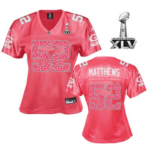 Green Bay Packers #52 Clay Matthews Red Womennull Sweetheart Womennull Field Flirt Super Bowl XLV Embroidered NFL Jersey Green Bay Packers #52 Clay Matthews Red Womennull Sweetheart Womennull Field Flirt Super Bowl XLV Embroidered NFL Jersey