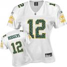 Green Bay Packers Aaron Rodgers #12 Womennull White Sweetheart Jersey