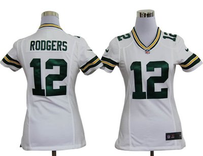 Womens Nike NFL Green Bay Packers 12 Aaron Rodgers White Jerseys Womens Nike NFL Green Bay Packers 12 Aaron Rodgers White Jerseys