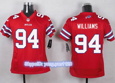 Nike Bills #94 Mario Williams Red Youth Stitched NFL Limited Rush Jersey
