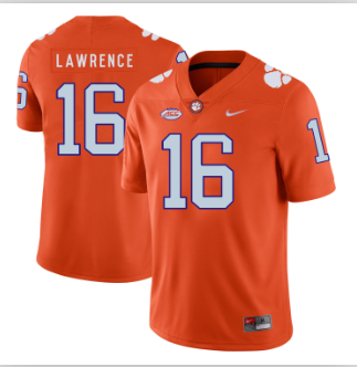 Men's Clemson Tigers #16 Trevor Lawrence Orange Jersey Men's Clemson Tigers #16 Trevor Lawrence Orange Jersey