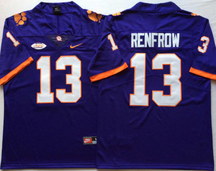 Clemson Tigers 13 Hunter Renfrow Purple Nike College Football Jersey Clemson Tigers 13 Hunter Renfrow Purple Nike College Football Jersey
