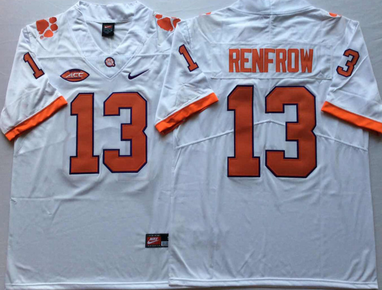 Clemson Tigers 13 Hunter Renfrow White Nike College Football Jersey Clemson Tigers 13 Hunter Renfrow White Nike College Football Jersey