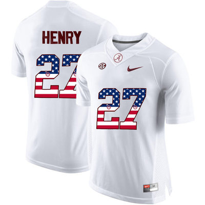 Alabama Crimson Tide 27 Derrick Henry White USA Flag College Limited Jersey Alabama Crimson Tide 27 Derrick Henry White USA Flag College Limited Jersey