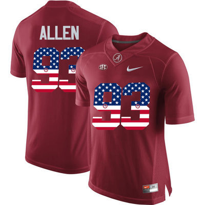 Alabama Crimson Tide 93 Jonathan Allen Red USA Flag College Limited Jersey Alabama Crimson Tide 93 Jonathan Allen Red USA Flag College Limited Jersey