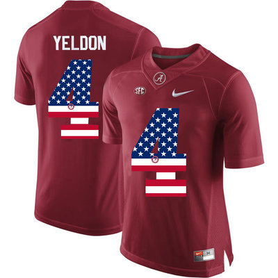 Alabama Crimson Tide 4 T.J Yeldon Red USA Flag College Limited Jersey