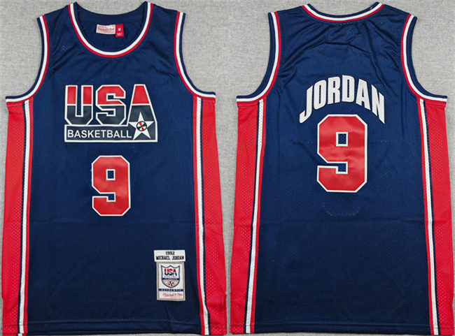 Men's USA Basketball #9 Michael Jordan Navy Stitched Jersey Men's USA Basketball #9 Michael Jordan Navy Stitched Jersey