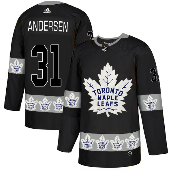 Maple Leafs 31 Frederik Andersen Black Team Logos Fashion Adidas Jersey Maple Leafs 31 Frederik Andersen Black Team Logos Fashion Adidas Jersey