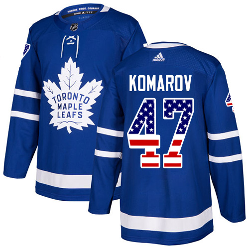 Adidas Maple Leafs #47 Leo Komarov Blue Home Authentic USA Flag Stitched NHL Jersey Adidas Maple Leafs #47 Leo Komarov Blue Home Authentic USA Flag Stitched NHL Jersey