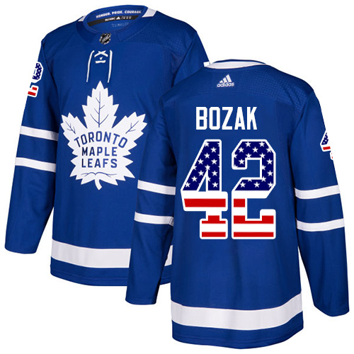 Adidas Maple Leafs #42 Tyler Bozak Blue Home Authentic USA Flag Stitched NHL Jersey Adidas Maple Leafs #42 Tyler Bozak Blue Home Authentic USA Flag Stitched NHL Jersey