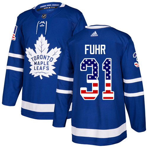 Adidas Maple Leafs #31 Grant Fuhr Blue Home Authentic USA Flag Stitched NHL Jersey Adidas Maple Leafs #31 Grant Fuhr Blue Home Authentic USA Flag Stitched NHL Jersey