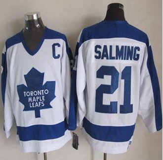 Toronto Maple Leafs #21 Borje Salming White Blue CCM Throwback Stitched NHL jersey Toronto Maple Leafs #21 Borje Salming White Blue CCM Throwback Stitched NHL jersey