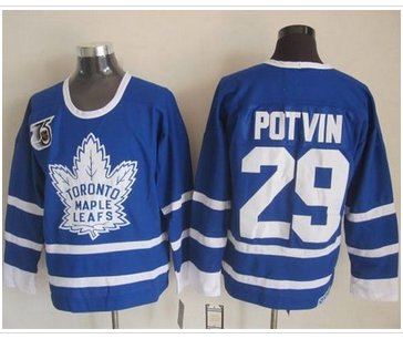 Toronto Maple Leafs #29 Felix Potvin Blue 75th CCM Throwback Stitched NHL Jersey Toronto Maple Leafs #29 Felix Potvin Blue 75th CCM Throwback Stitched NHL Jersey