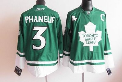 Toronto Maple Leafs 3 Phaneuf green C patch jerseys Toronto Maple Leafs 3 Phaneuf green C patch jerseys