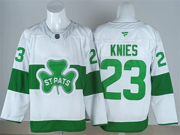 Men's Toronto Maple Leafs #23 Matthew Knies Fanatics White St. Patricks Jersey