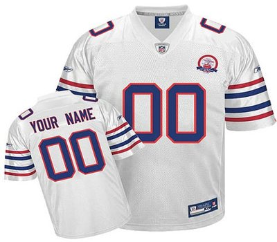 Buffalo Bills AFL 50th Anniversary Customized Replica White Jerseys
