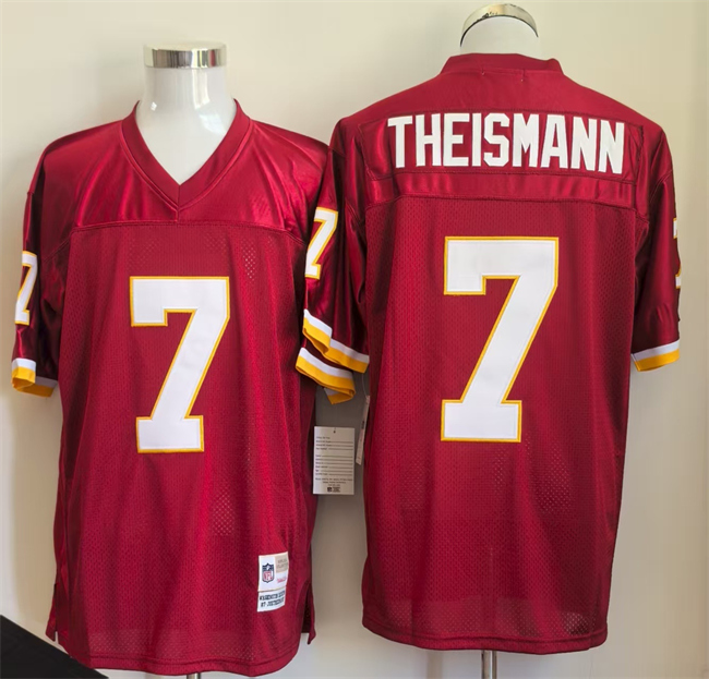 Men's Washington Redskins #7 Joe Theismann Red Stitched Football Jersey Men's Washington Redskins #7 Joe Theismann Red Stitched Football Jersey