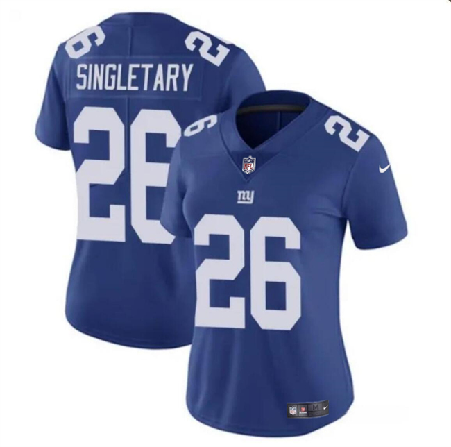Women's New York Giants #26 Devin Singletary Blue Vapor Stitched Jersey(Run Small) Women's New York Giants #26 Devin Singletary Blue Vapor Stitched Jersey(Run Small)