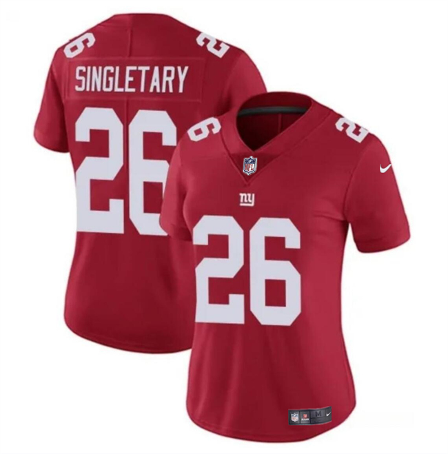 Women's New York Giants #26 Devin Singletary Red Vapor Stitched Jersey(Run Small) Women's New York Giants #26 Devin Singletary Red Vapor Stitched Jersey(Run Small)