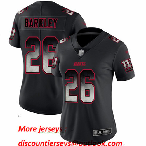Giants #26 Saquon Barkley Black Women's Stitched Football Vapor Untouchable Limited Smoke Fashion Jersey Giants #26 Saquon Barkley Black Women's Stitched Football Vapor Untouchable Limited Smoke Fashion Jersey