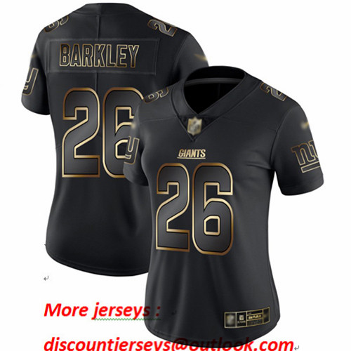 Giants #26 Saquon Barkley Black Gold Women's Stitched Football Vapor Untouchable Limited Jersey Giants #26 Saquon Barkley Black Gold Women's Stitched Football Vapor Untouchable Limited Jersey