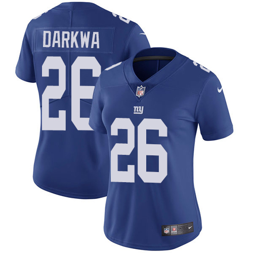 Nike Giants #26 Orleans Darkwa Royal Blue Team Color Women's Stitched NFL Vapor Untouchable Limited Jersey Nike Giants #26 Orleans Darkwa Royal Blue Team Color Women's Stitched NFL Vapor Untouchable Limited Jersey