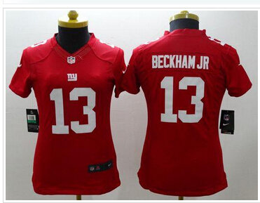 Women's New Giants #13 Odell Beckham Jr Red Alternate Stitched NFL Limited Jersey