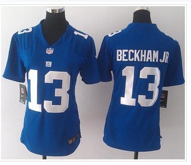 Women's NEW Giants #13 Odell Beckham Jr Royal Blue Team Color NFL Elite Jersey