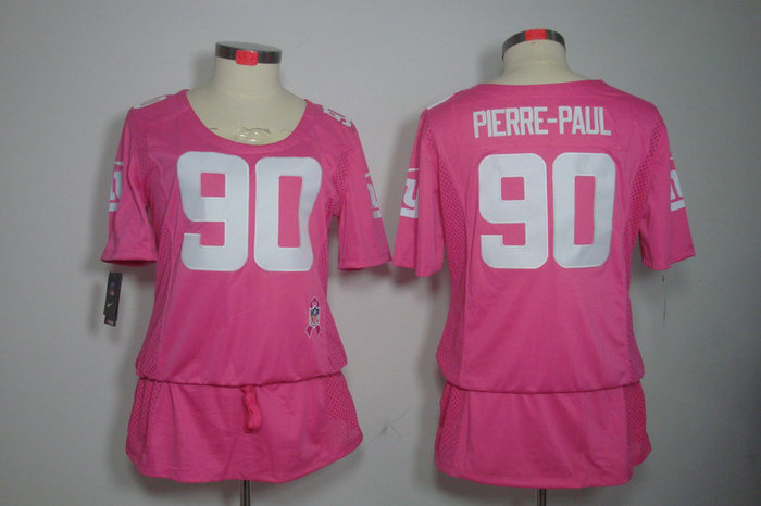 Womens NEW New York Giants 90 Pierre-Paul breast Cancer Awareness Pink Jerseys