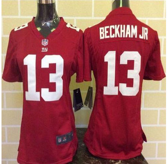 Women New Giants #13 Odell Beckham Jr Red Alternate Stitched NFL Elite Jersey