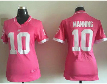 Women Nike Giants #10 Eli Manning Pink Stitched NFL Elite Bubble Gum Jersey