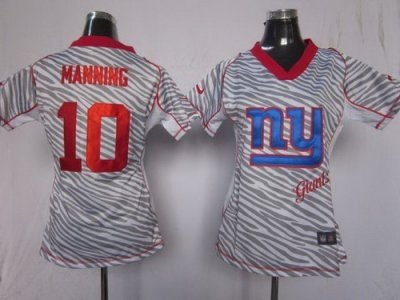Women New York Giants 10 Eli Manning FEM FAN Zebra NFL Jerseys