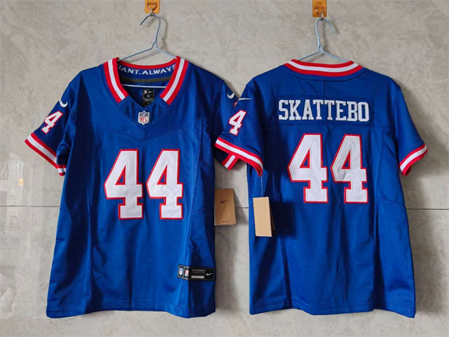 Youth New York Giants #44 Cam Skattebo Blue 2025 Draft F.U.S.E. Throwback Untouchable Limited Stitched Jersey