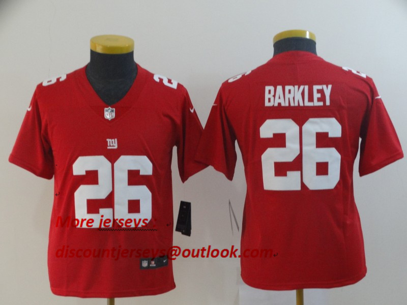 Youth Giants 26 Saquon Barkley Red Youth Inverted Legend Limited Jersey