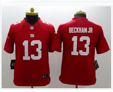 Youth New Giants #13 Odell Beckham Jr Red Alternate Stitched NFL Limited Jersey